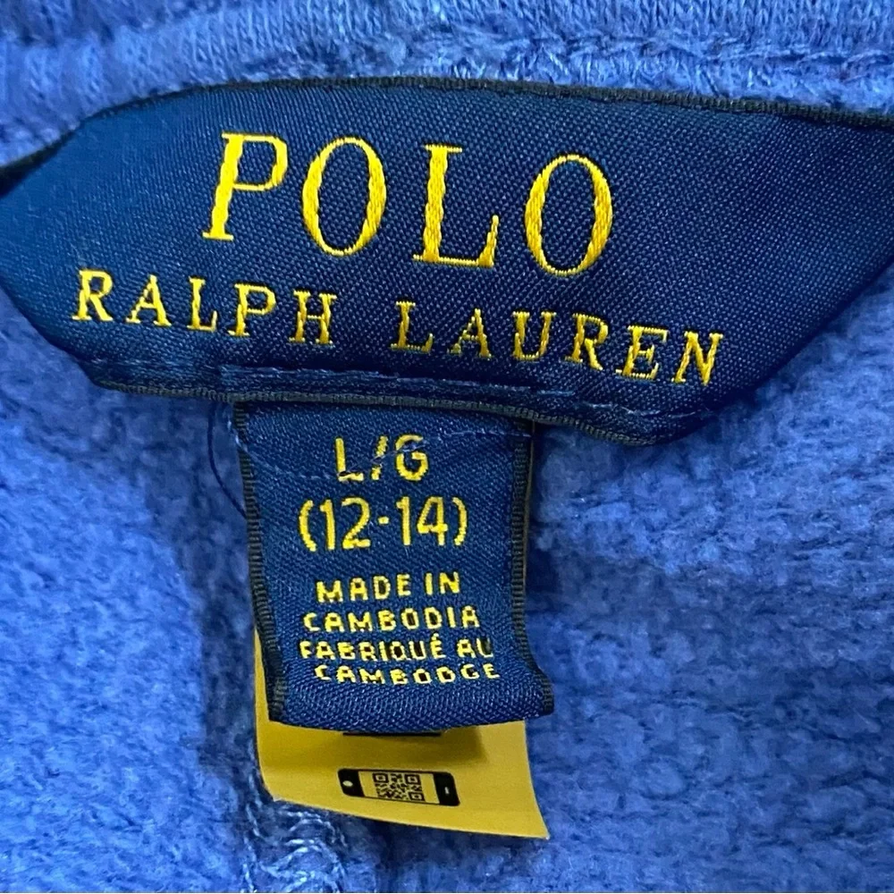 Polo by Ralph Lauren Youth Size Large (12-14)‎ Blue Fleece Big Pony Joggers